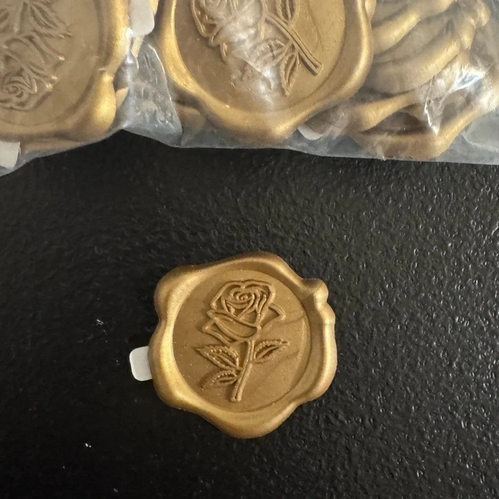 Gold Rose Wax Seals - Pack of Decorative Seals